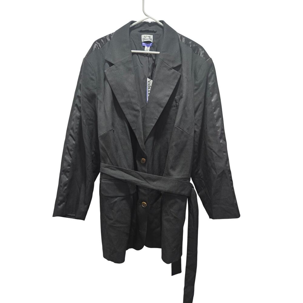 NWT Target Future Collective x Kahlana Barfield Brown Tie Waist 3X Black Jacket
